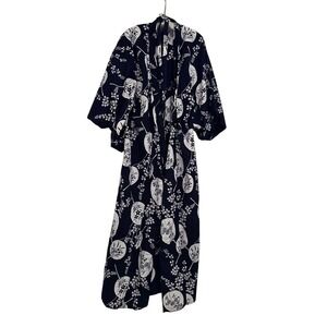 Masukyo Tokyo Yukata Summer Robe Japan One Size 55" 100% Cotton Floral Festival